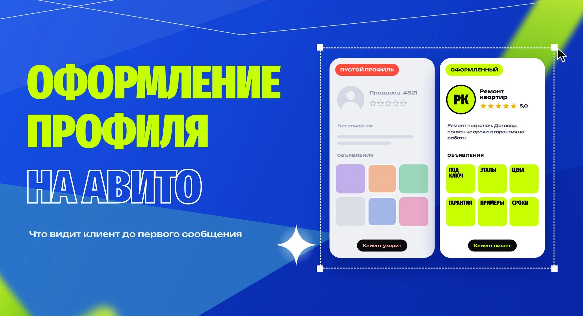 Оформление профиля и магазина на Авито: что видит клиент до того, как вам напишет